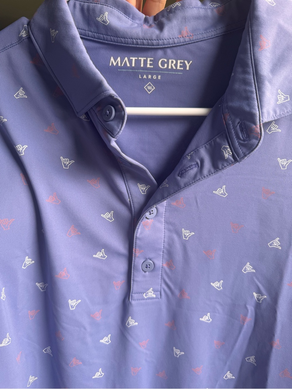 Matte Grey Lavender Men's Short-Sleeve Polo